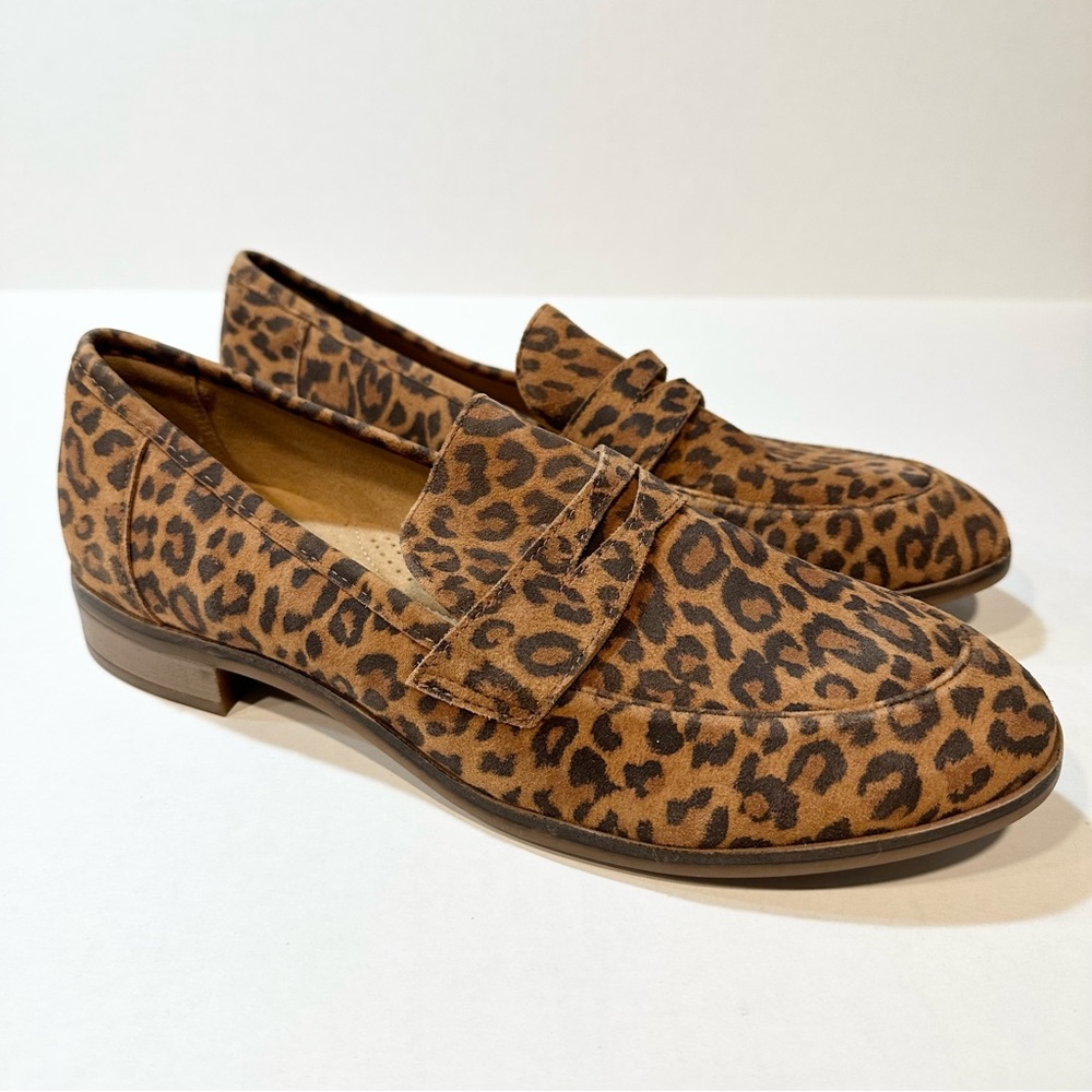 Clarks Loafers Trish Rose Brown Leopard Print, Size 11.5 Women’s